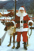 Santa and reindeer in Keystone, CO
